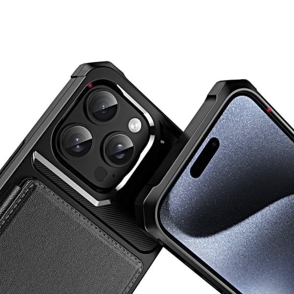 iPhone 14 Pro Max Fodral - 4 Kortförvaring med Stötdämpande Skydd