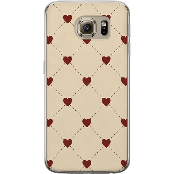Samsung Galaxy S6 Genomskinligt Skal Heart Grid