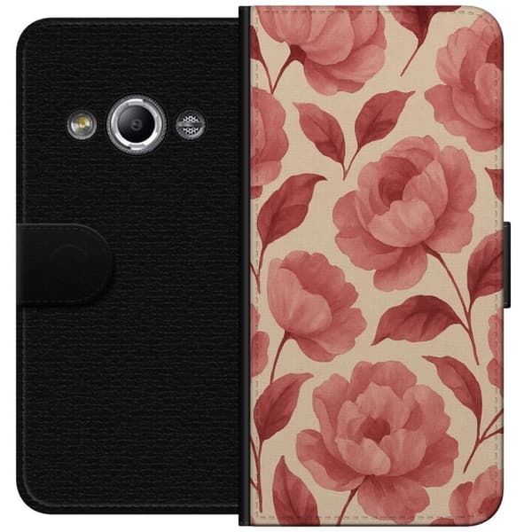 Samsung Galaxy Xcover 3 Lommeboketui Rose Blomst