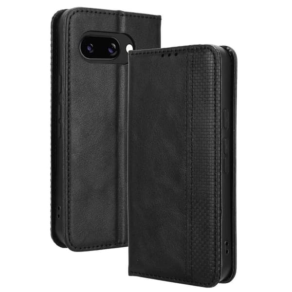 Til Google Pixel 9A Stand Phone Case Fuld Protection Pung Cover - Sort