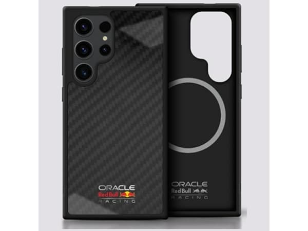 Red Bull Real Carbon Fiber Shiny Logo MagSafe Case for Samsung Galaxy S25 Ultra Black