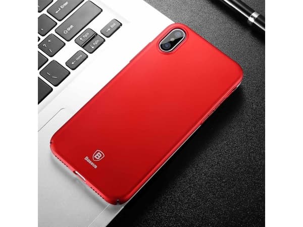 Baseus Etui iPhone X Baseus Tunt fodral ultratunt fodral röd