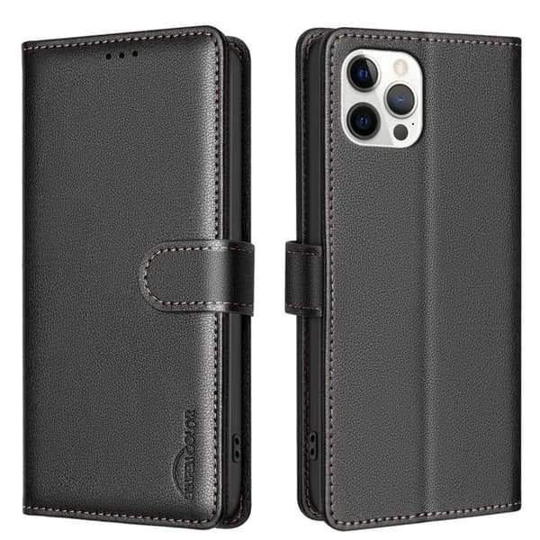 iPhone 13 Pro Max Skydd - Plånboksfodral med RFID & Stativ