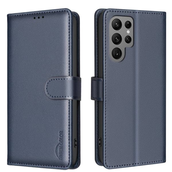 Samsung Galaxy S23 Ultra Magnetiskt Plånboksfodral - Smart & Snyggt! Mörkblå