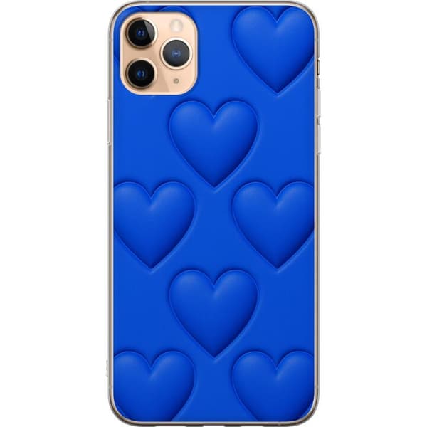 Apple iPhone 11 Pro Max Genomskinligt Skal Blue Hearts