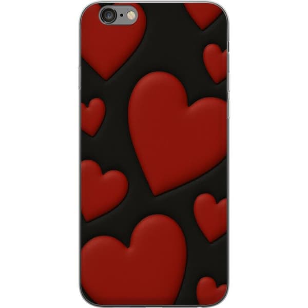 Apple iPhone 6 Plus Gennemsigtig cover Rød Fløjlshjerter