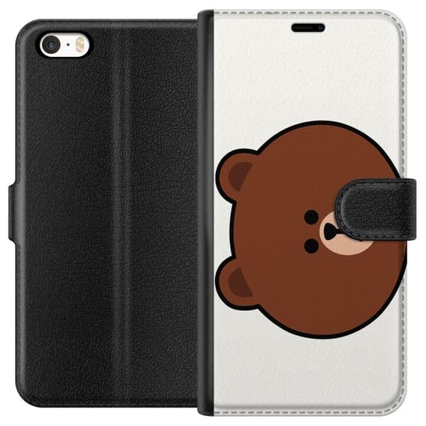 Apple iPhone 5 Lompakkokotelo line friends brown