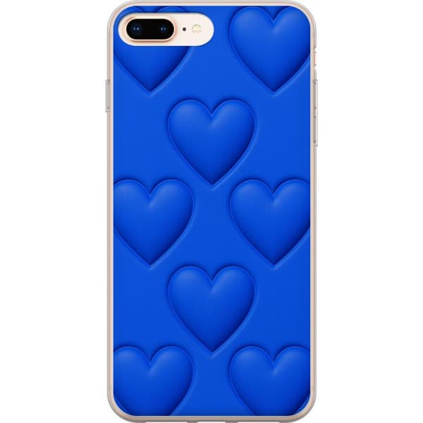 Apple iPhone 7 Plus Läpinäkyvä kuori Siniset Sydämet