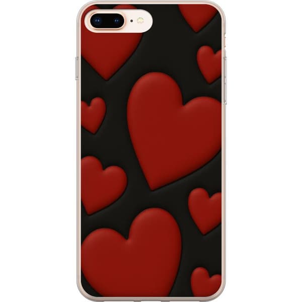 Apple iPhone 7 Plus Gennemsigtig cover Rød Fløjlshjerter