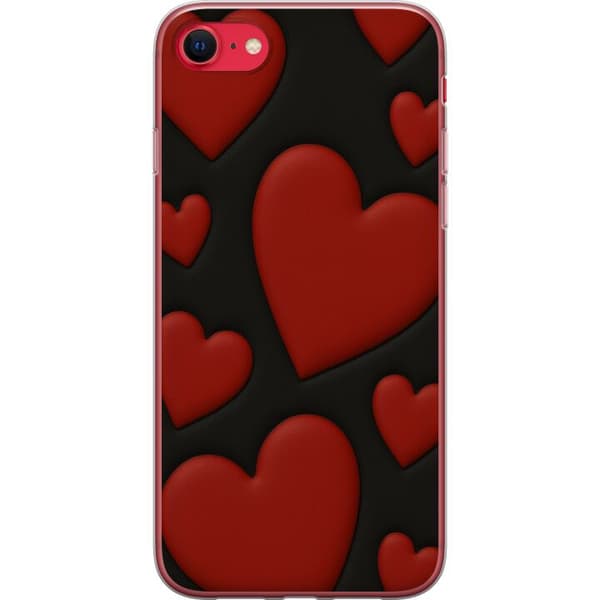 Apple iPhone 7 Genomskinligt Skal Red Velvet Hearts