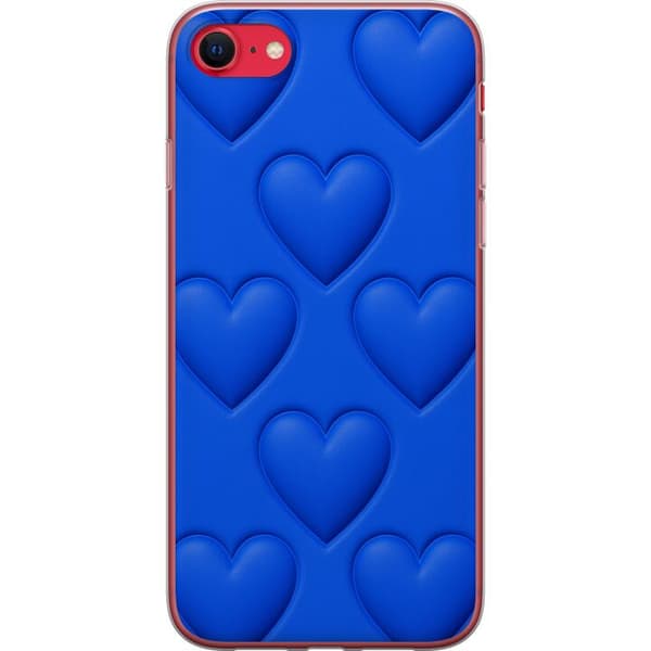 Apple iPhone 8 Gennemsigtig cover Blå Hjerter