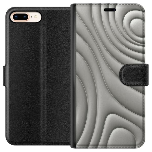 Apple iPhone 8 Plus Plånboksfodral Silver Waves