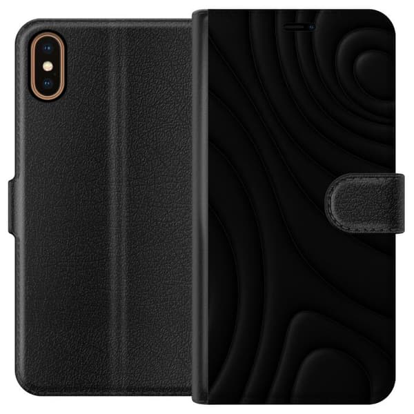 Apple iPhone XS Lommeboketui Svarte Bølger