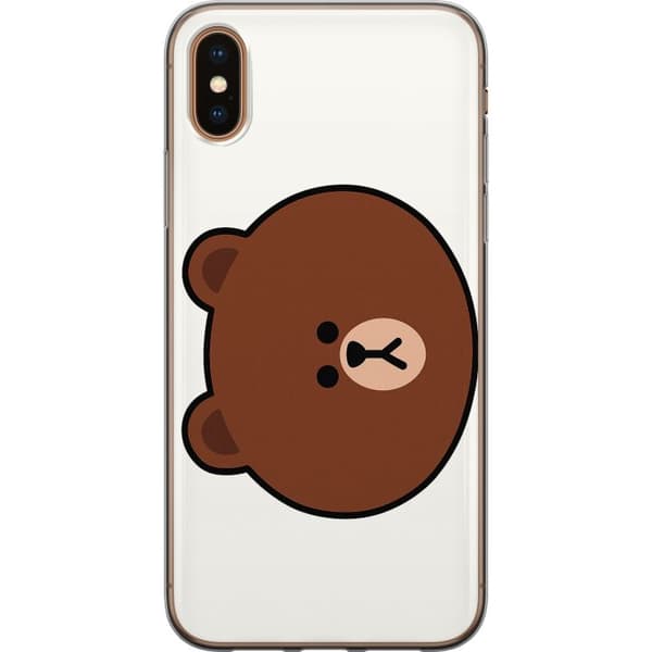 Apple iPhone XS Gennemsigtig cover line friends brown