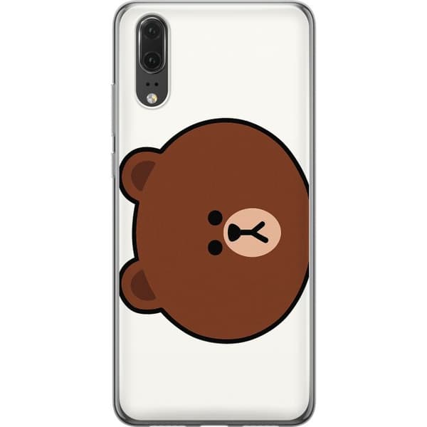 Huawei P20 Läpinäkyvä kuori line friends brown