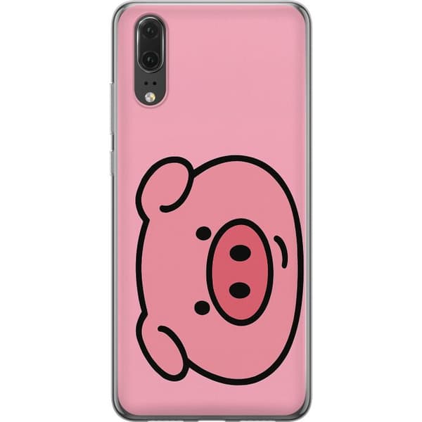Huawei P20 Gennemsigtig cover Kawaii Piggy