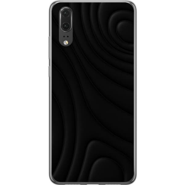 Huawei P20 Läpinäkyvä kuori Tummat Aallot