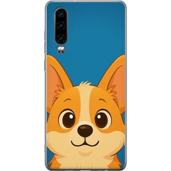 Huawei P30 Läpinäkyvä kuori Hello Corgi