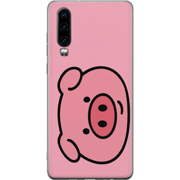 Huawei P30 Genomskinligt Skal Kawaii Piggy