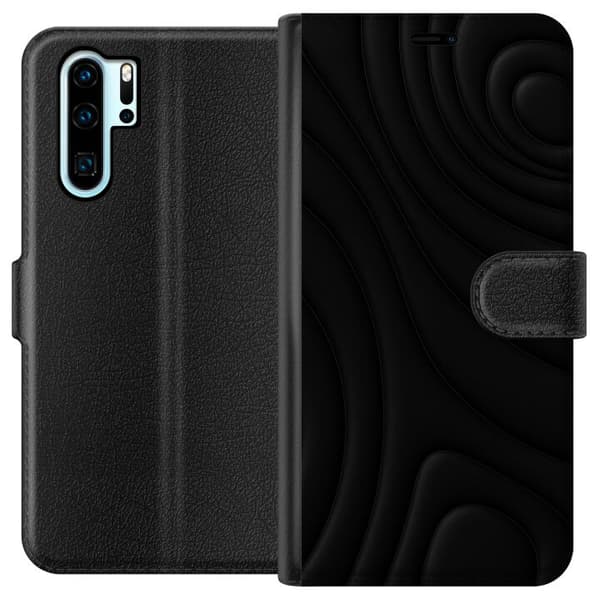 Huawei P30 Pro Lommeboketui Svarte Bølger