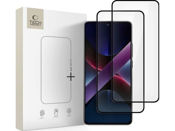 SZKŁO HARTOWANE TECH-PROTECT GLASS FIT+ 2-PACK XIAOMI POCO X7 PRO 5G BLACK