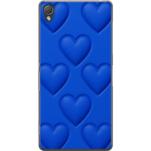 Sony Xperia Z3 Gennemsigtig cover Blå Hjerter