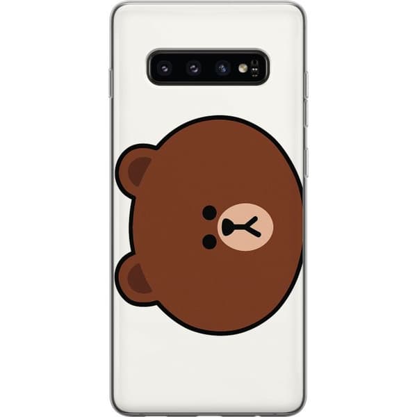 Samsung Galaxy S10 Läpinäkyvä kuori line friends brown