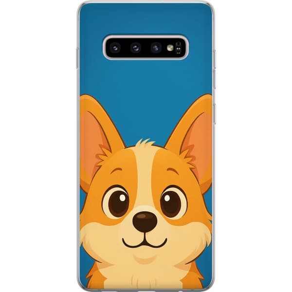 Samsung Galaxy S10+ Läpinäkyvä kuori Hello Corgi
