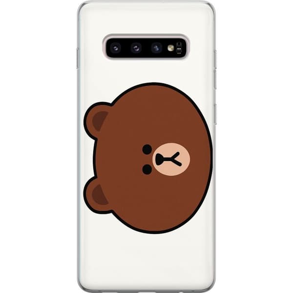 Samsung Galaxy S10+ Genomskinligt Skal line friends brown