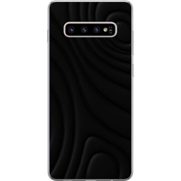 Samsung Galaxy S10+ Läpinäkyvä kuori Tummat Aallot