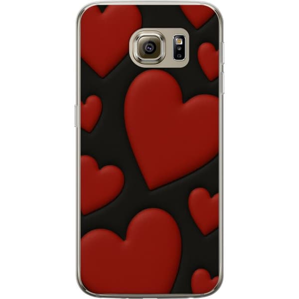 Samsung Galaxy S6 Genomskinligt Skal Red Velvet Hearts