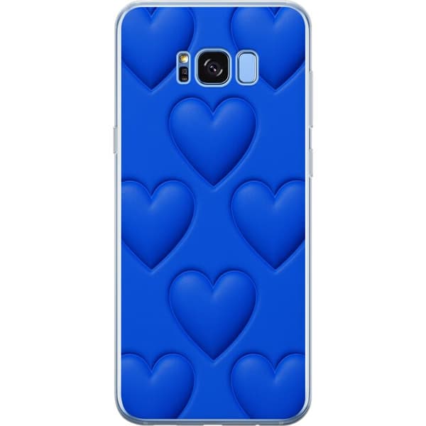 Samsung Galaxy S8+ Gjennomsiktig deksel Blå Hjerter
