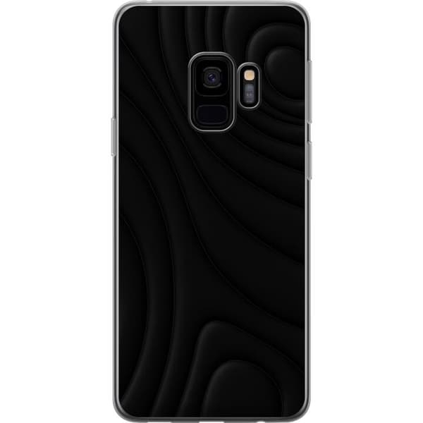 Samsung Galaxy S9 Gennemsigtig cover Sorte Bølger