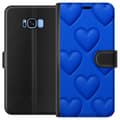Miniatyrbillede 1 af 3: Samsung Galaxy S8 Tegnebogsetui Blå Hjerter