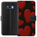 Miniatyrbillede 1 af 3: Samsung Galaxy S8 Tegnebogsetui Rød Fløjlshjerter