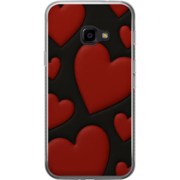 Samsung Galaxy Xcover 4 Gennemsigtig cover Rød Fløjlshjerter