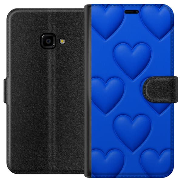 Samsung Galaxy Xcover 4 Lompakkokotelo Siniset Sydämet
