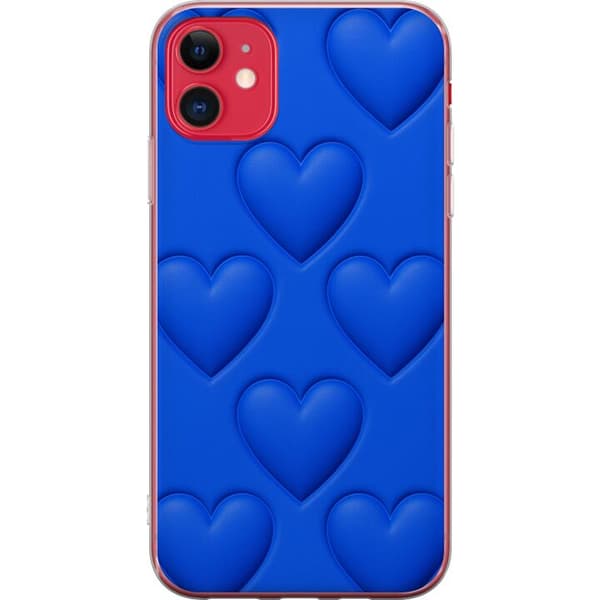 Apple iPhone 11 Genomskinligt Skal Blue Hearts