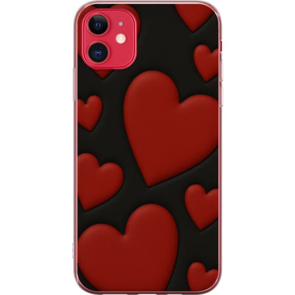 Apple iPhone 11 Genomskinligt Skal Red Velvet Hearts