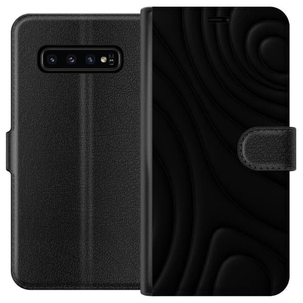 Samsung Galaxy S10 Lommeboketui Svarte Bølger
