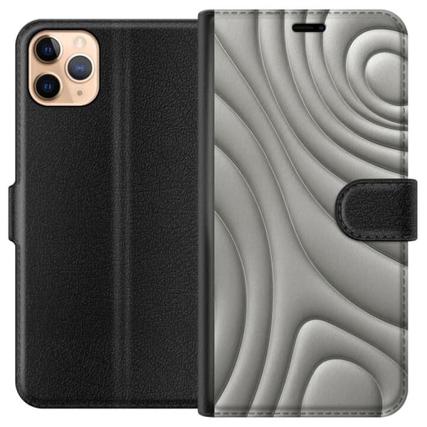 Apple iPhone 11 Pro Max Lompakkokotelo Hopea-aallot