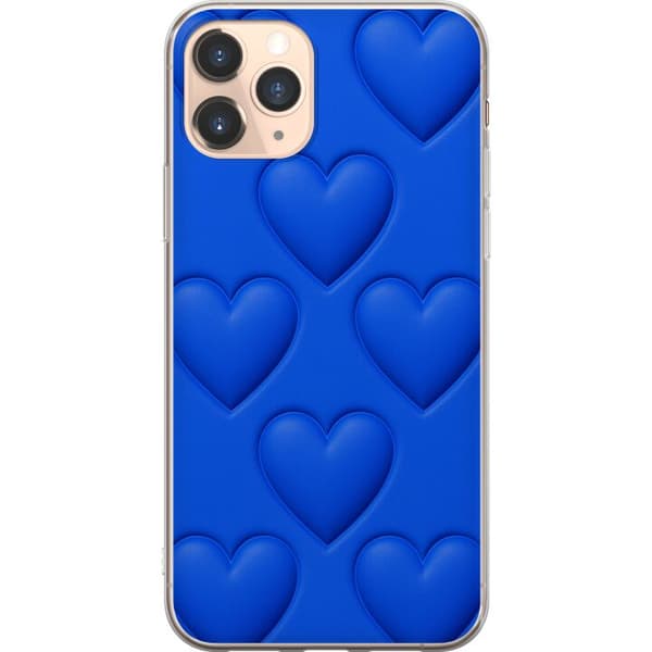 Apple iPhone 11 Pro Gennemsigtig cover Blå Hjerter