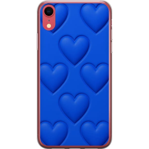 Apple iPhone XR Läpinäkyvä kuori Siniset Sydämet