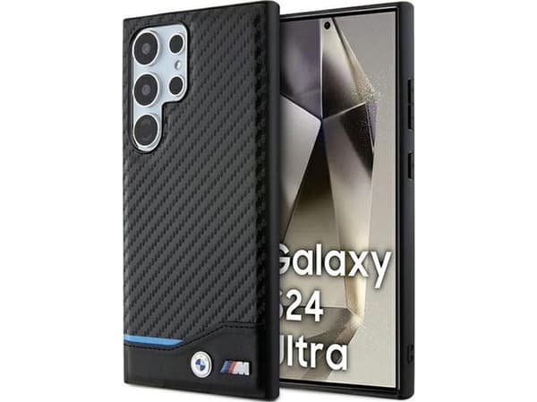 BMW BMHCS24L22NBCK S24 Ultra S928 telefonveske svart Skinn Carbon