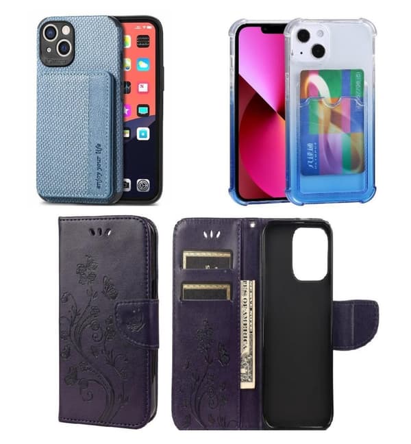 3-Pack IPhone 13 .1 Plånboksfodral o 2 Bakskal