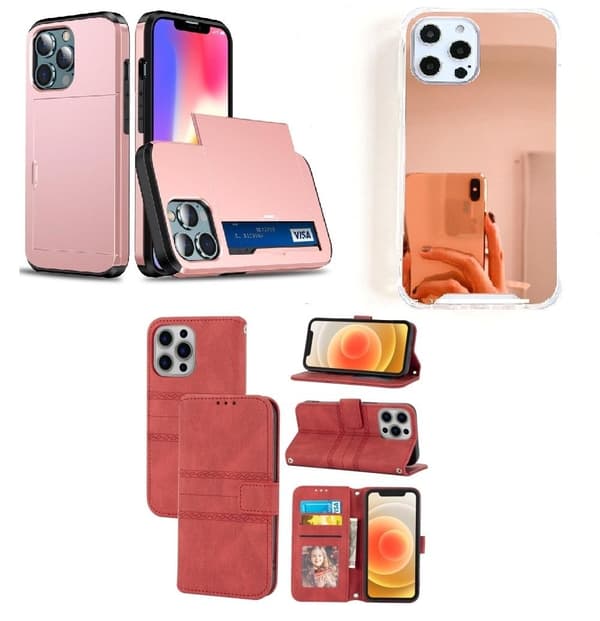 3-Pack Iphone 13 Pro Max . 1 Plånboksfodral o 2 Bakskal