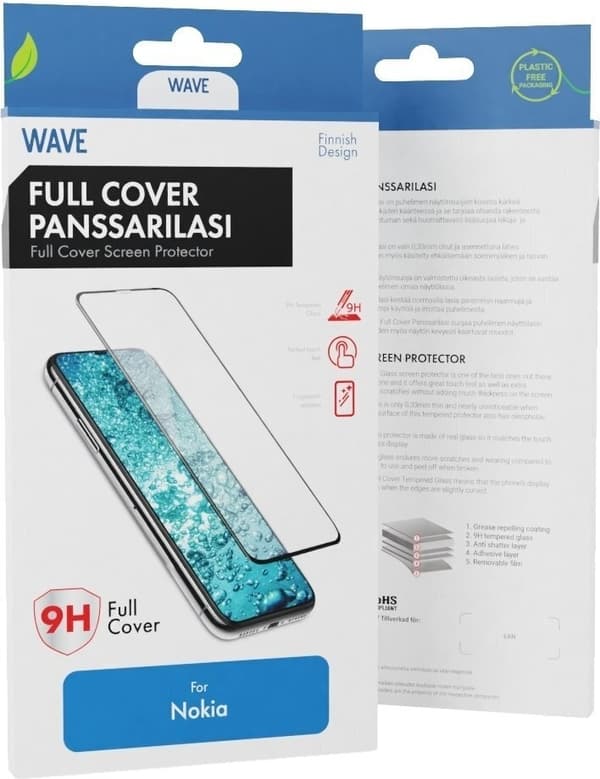 Wave Fuldt dækkende panserglas, Nokia 3.4 / Nokia 5.4, sort