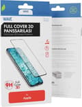 Miniatyrbillede 1 af 3: Wave Fuldt dækkende panserglas, iPhone 12 Pro / iPhone 12, sort ramme