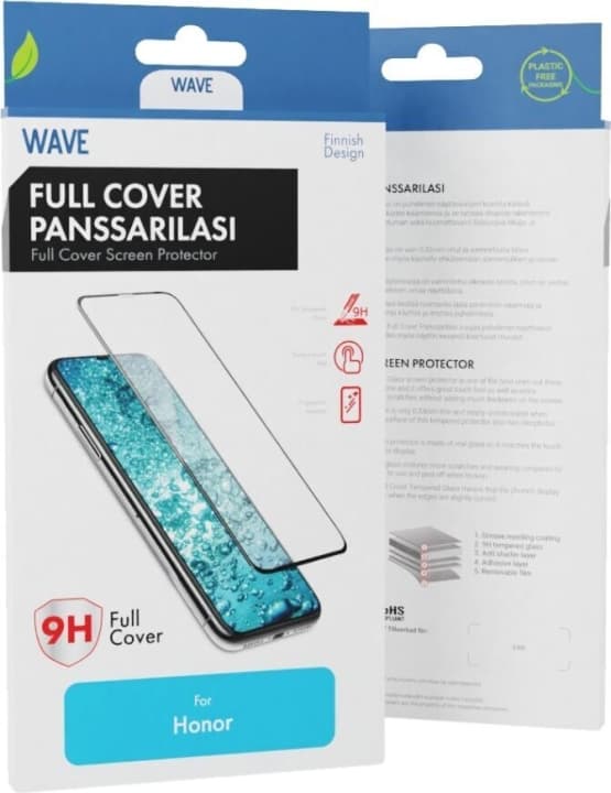Wave Fuldt dækkende panserglas, Honor X7b, sort ramme