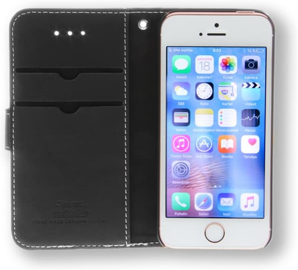 Insmat Exclusive Flip Case Pungetui Apple iPhone SE, sort